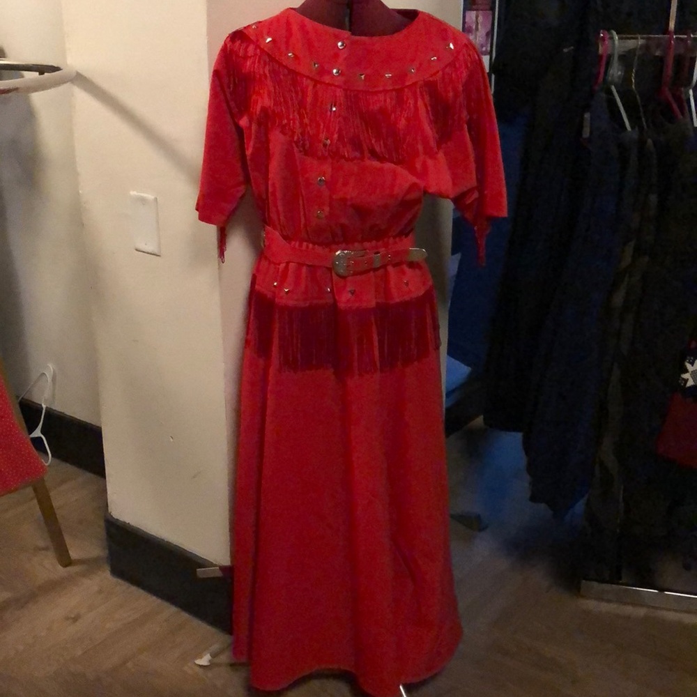 Red western dress